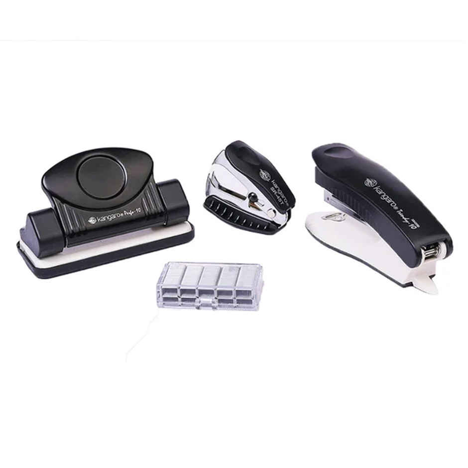 Kangaro Mini Trendy Stapler (Mini + Perfo Punch + Tape Dispenser + Staple Remover + Staples) - Assorted