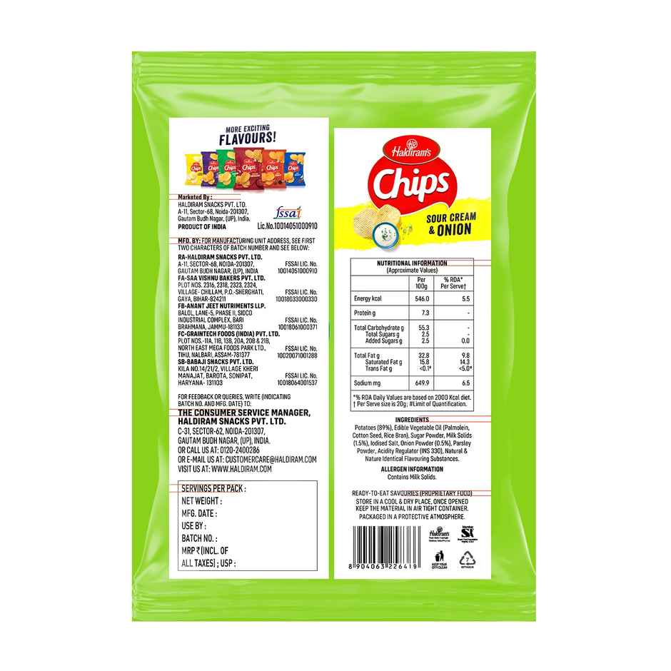 Haldiram's Chips Sour Cream & Onion | Crunchy & Tasty