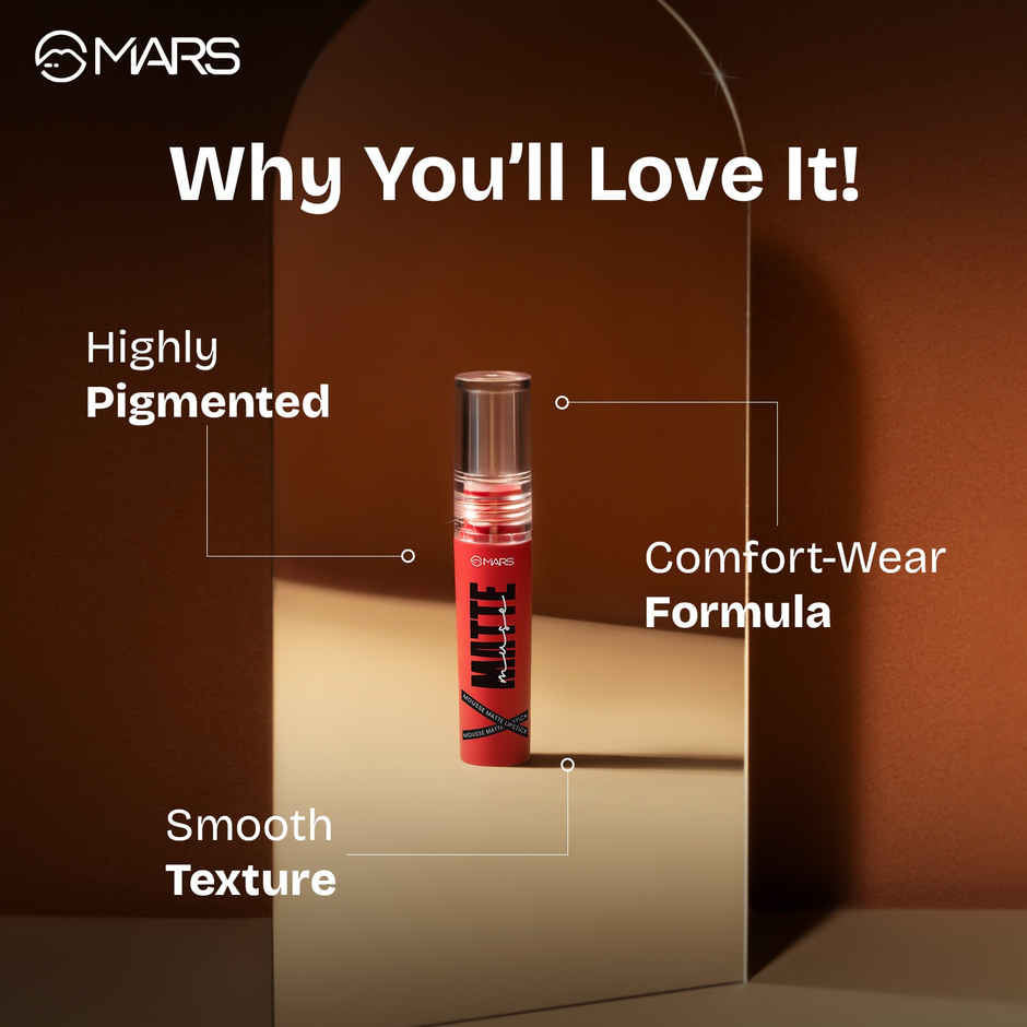 MARS Cosmetics Matte Muse Mousse Lipstick | 3 ml | 09-SUPER STAR with Doe-Foot Applicator