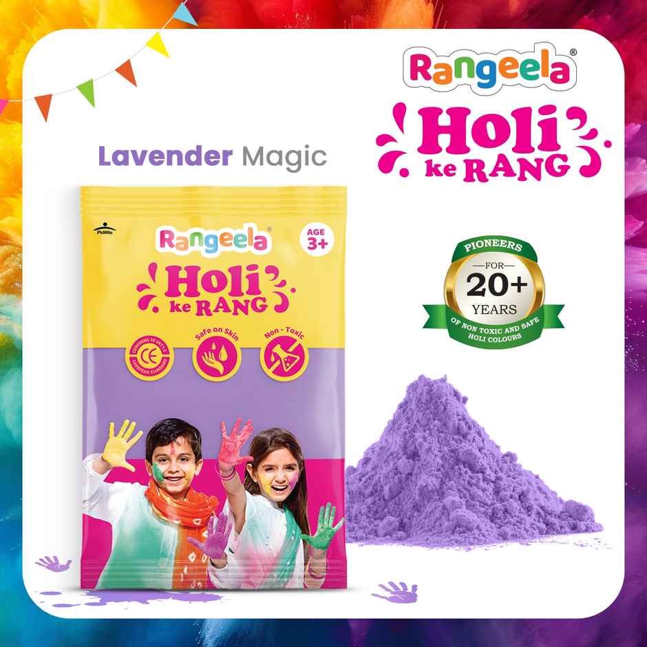 Rangeela Holi Ke Rang Colours Non Toxic | Easily Washable And Safe On Skin | Lavender Magic Combo