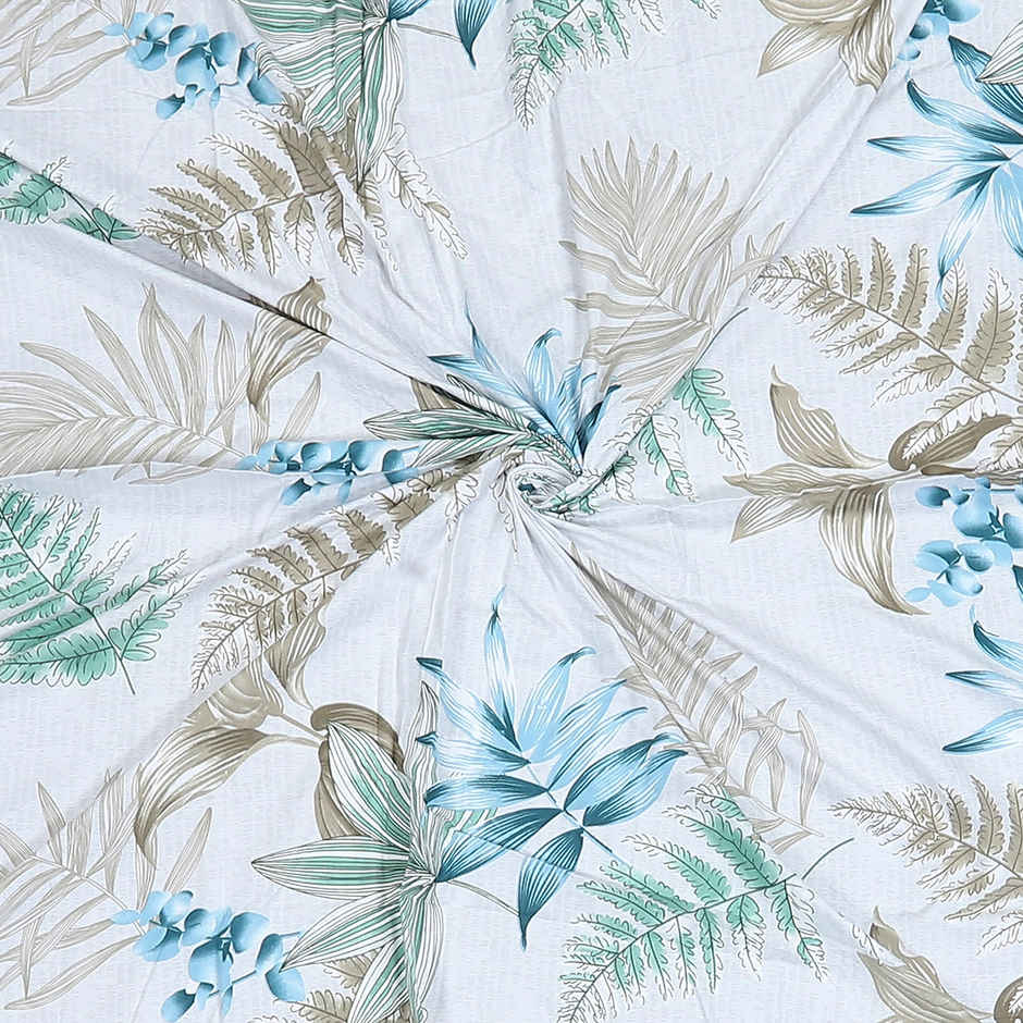 Status King Size Double Microfibre Floral Bedsheet | White | 87 x 94 in