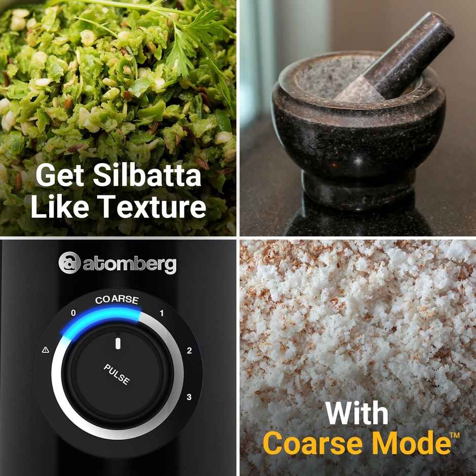 Atomberg Zenova Mixer Grinder With Chopper | 550 W | 4 Jars - Black