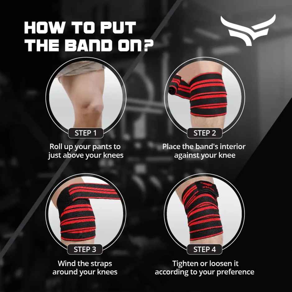 Xtrim Knee Wrap for Sports, Squats, and Heavy Lifting, Washable Fabric | Red