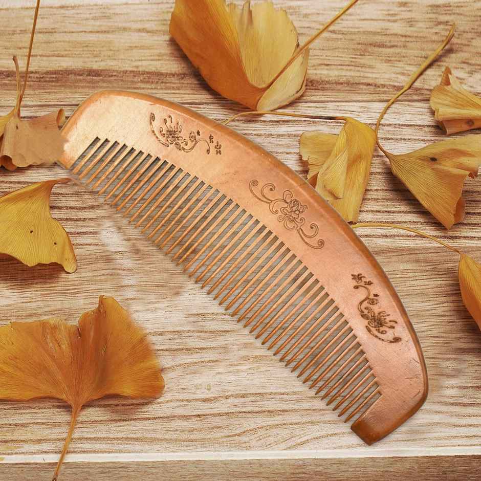 Handcrafted Wooden Hair Comb Round