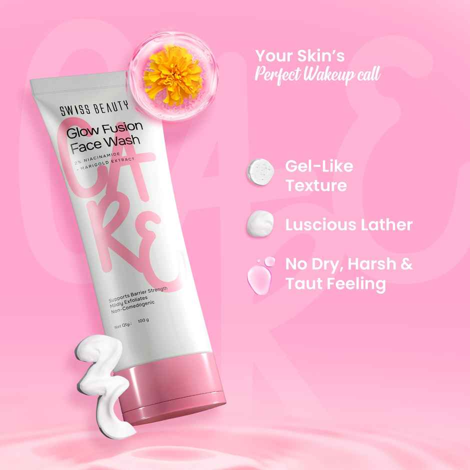 Swiss Beauty Care Glow Fusion Face Wash 2% Niacinamide & Marigold Extract