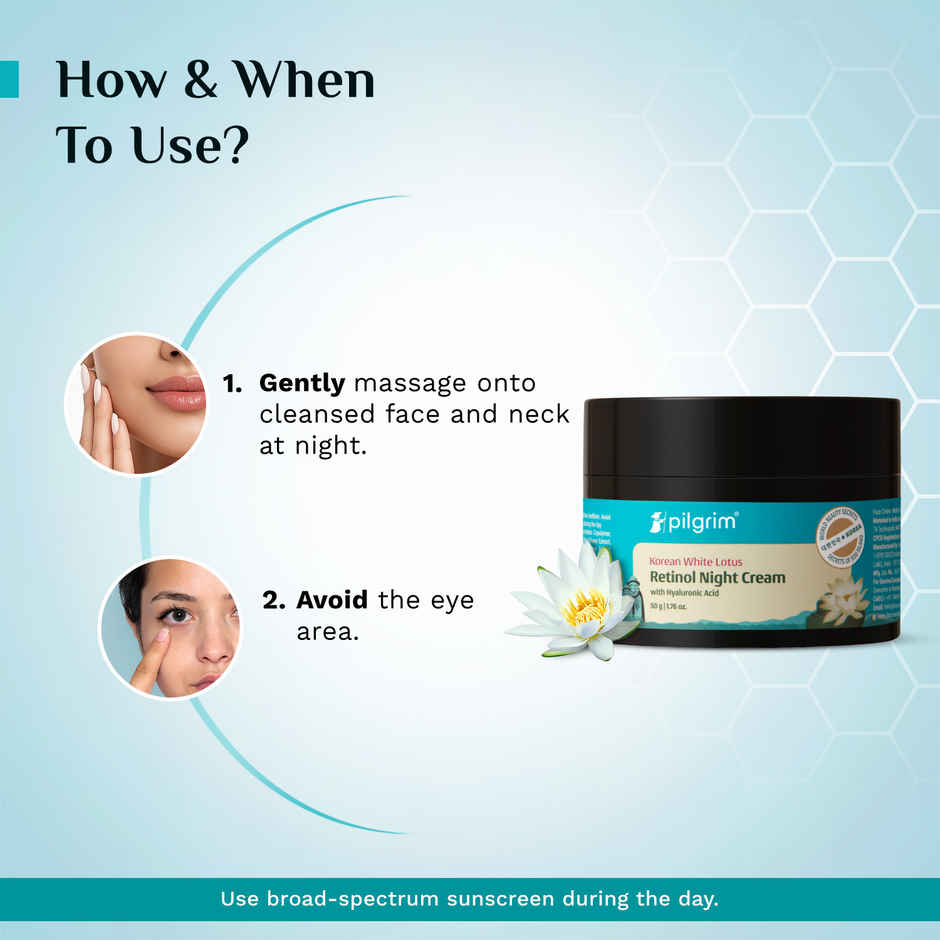 Pilgrim Retinol Anti Aging Night Cream With Hyaluronic Acid & Vitamin C For Radiant Skin