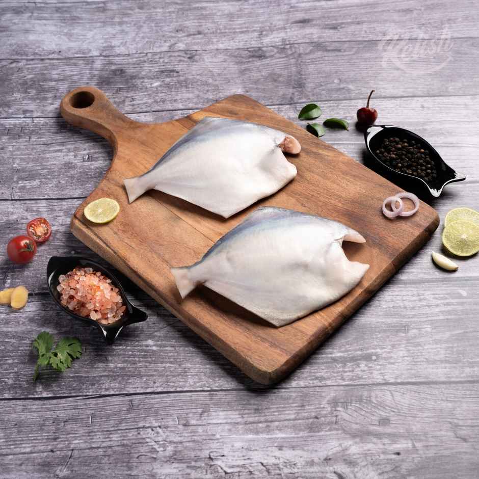Relish White Pomfret Whole And Cleaned | Energy - 150 kcal | Protein - 18 g / 100 g