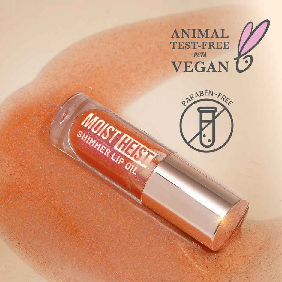 Swiss Beauty Moist Heist Shimmer Lip Oil , Luminous Shine , Hydrating , Lightweight -1 Nude Flash