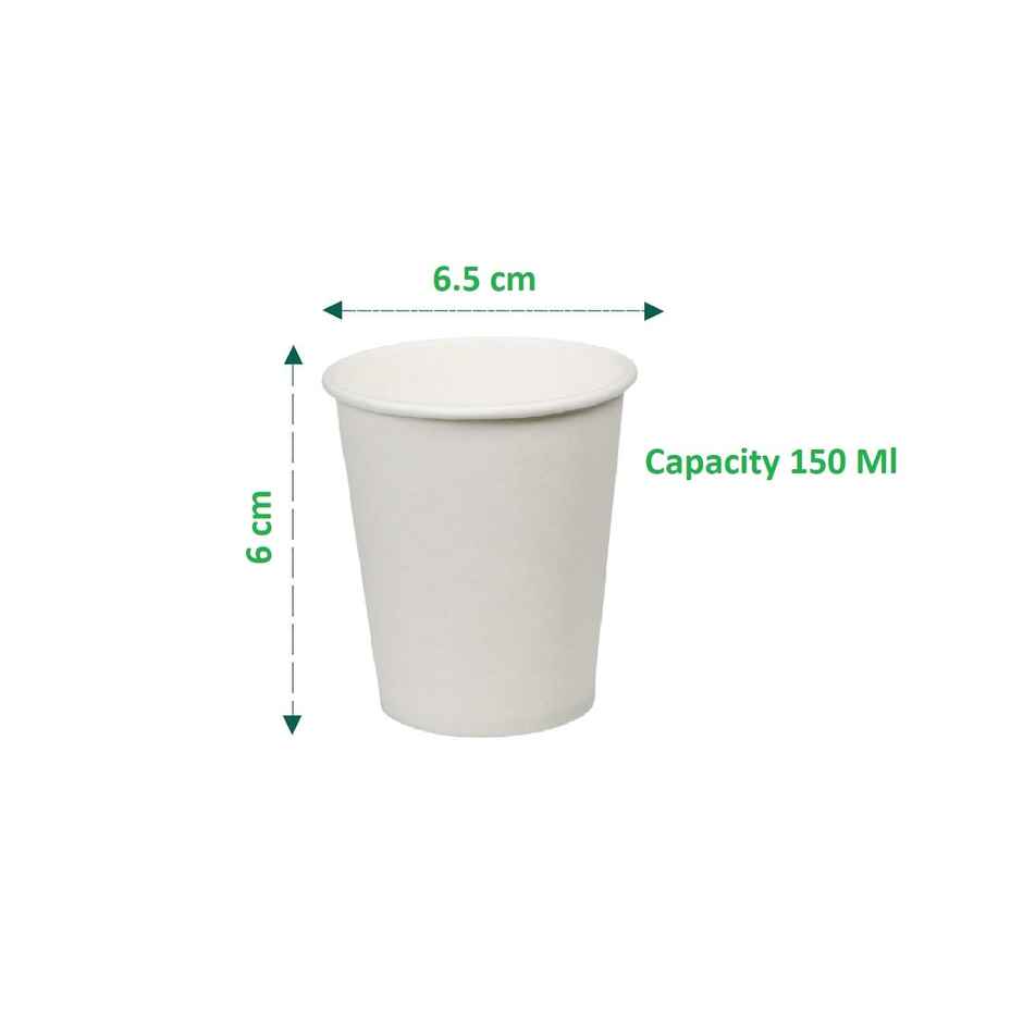 Disposable Paper White Glass | 150 ml | Pack of 25 | Tempware