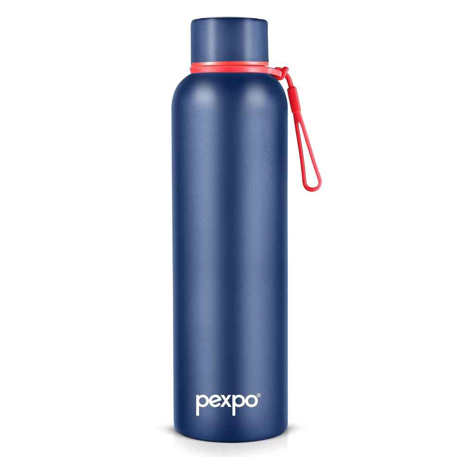 Pexpo Stainless Steel Bravo Hot & Cold Isi Certified Flask | Denim Blue | 1 L