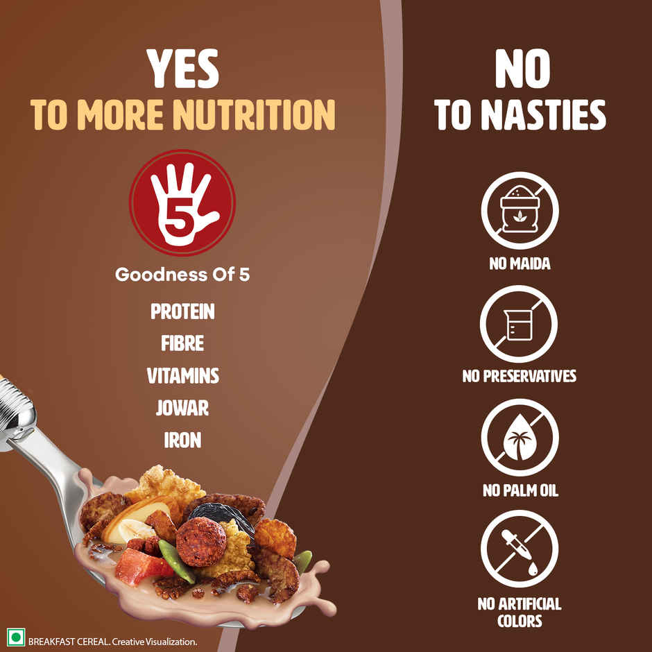 Saffola Muesli Choco Crunch With Flavour Pops, Fruits, Nuts, Seeds, Millets (15 In 1)