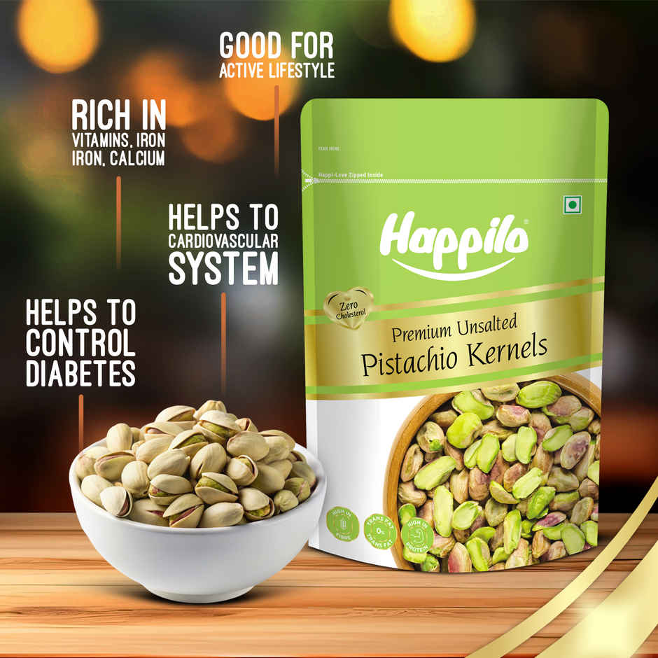 Happilo Premium Unsalted Pista Kernels|Dry Fruits
