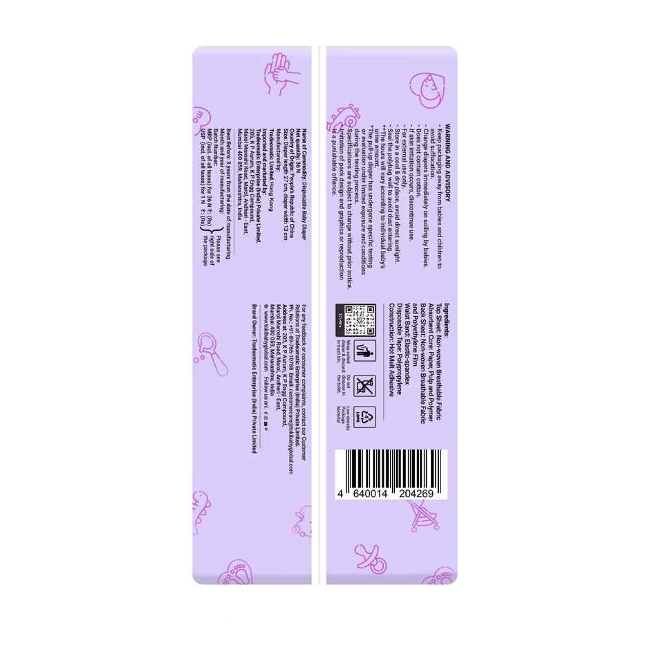 TokiBaby Premium Ultra Thin Pull Up Baby Diaper Pants | Size XXL | 24 Months | Pack Of 36