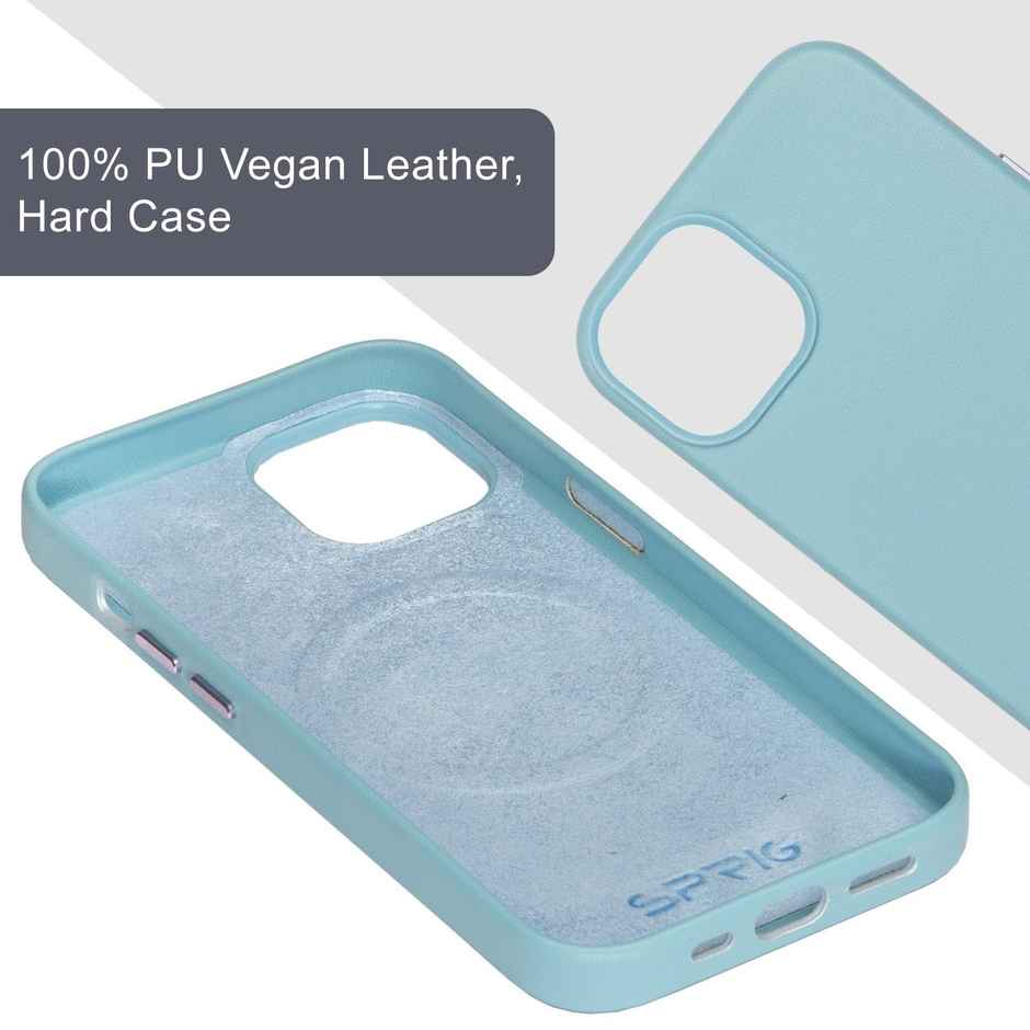 Sprig Designer Back Cover for Apple Iphone 15 Liquid Silicone Shock Proof | Light Green | MagSafe Compatible