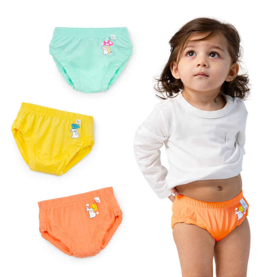 Superbottoms Supersoft Baby Brief | 3-4y | Stretchy & Breathable - Pack of 3 | Assorted
