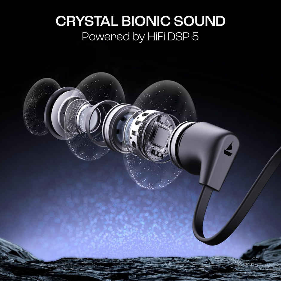 boAt Rockerz Trinity BT Neckband w/ 150H Playtime, Crystal Bionic Sound & ASAP Charge (Cosmic Black)