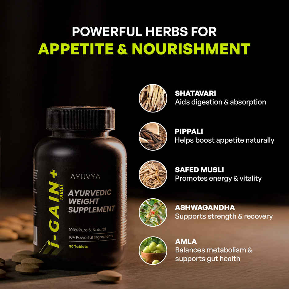 Ayuvya i-Gain+ Ayurvedic Weight Gain Tablets