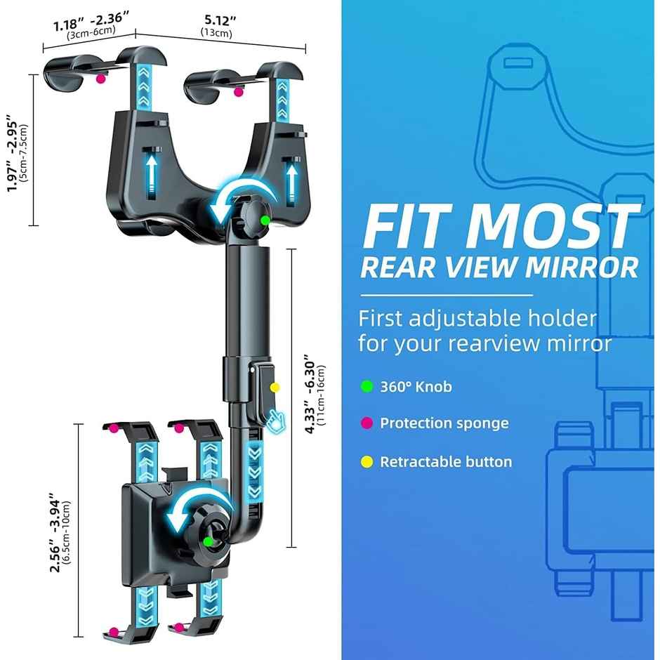 Sounce 360 Rotatable And Retractable Car Phone Holder