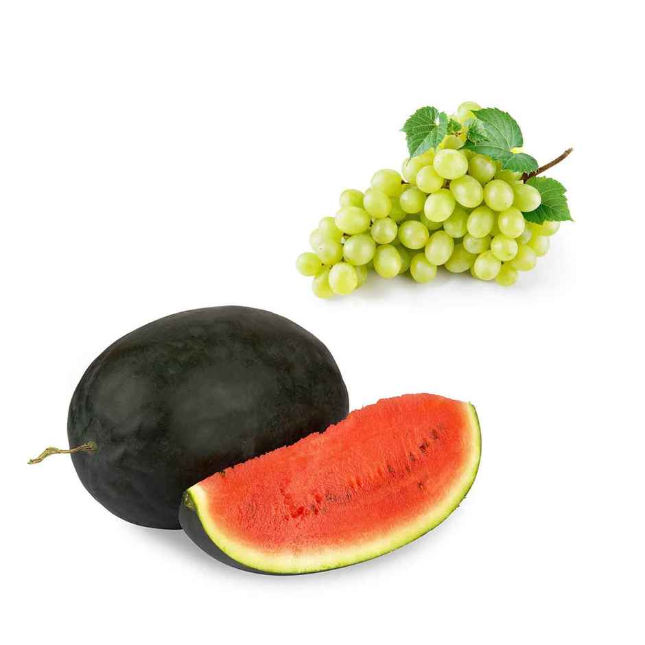 Watermelon Kiran(1pc) & Lucky Grapes Green Sonaka Seedless(500gms) Combo