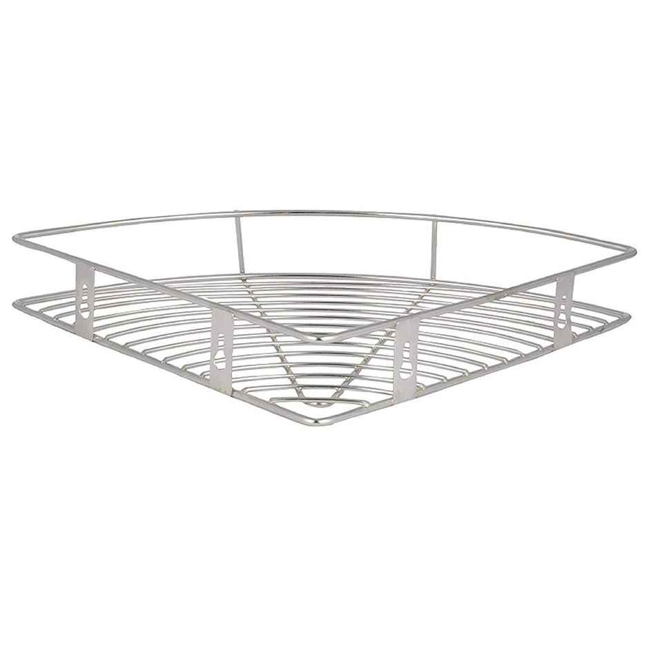 Kuber Industries Stainless Steel Storage Rack | Standard | Silver | Corner Shelf