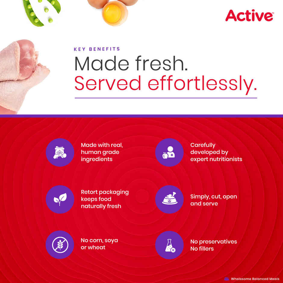 Active Chicken & Veg Dog Fresh Food (Adults & Puppies)
