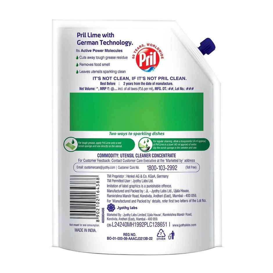 Pril Lime Dishwash Liquid | Pouch