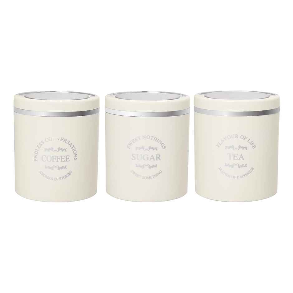 Jaypee Plus Classique Tea Coffee Sugar Air Tight Containers | Ivory - 750 ml