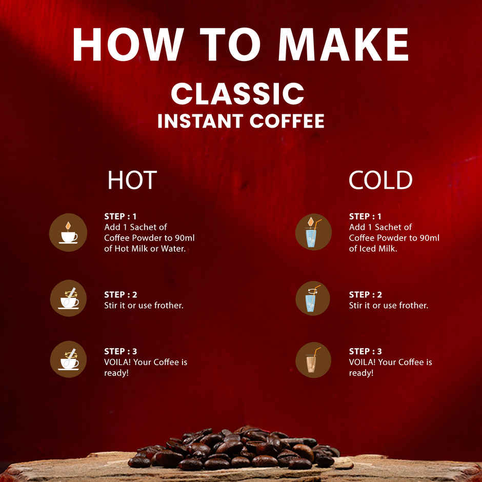 Bevzilla 45 Classic Instant Coffee Powder Sachets Combo