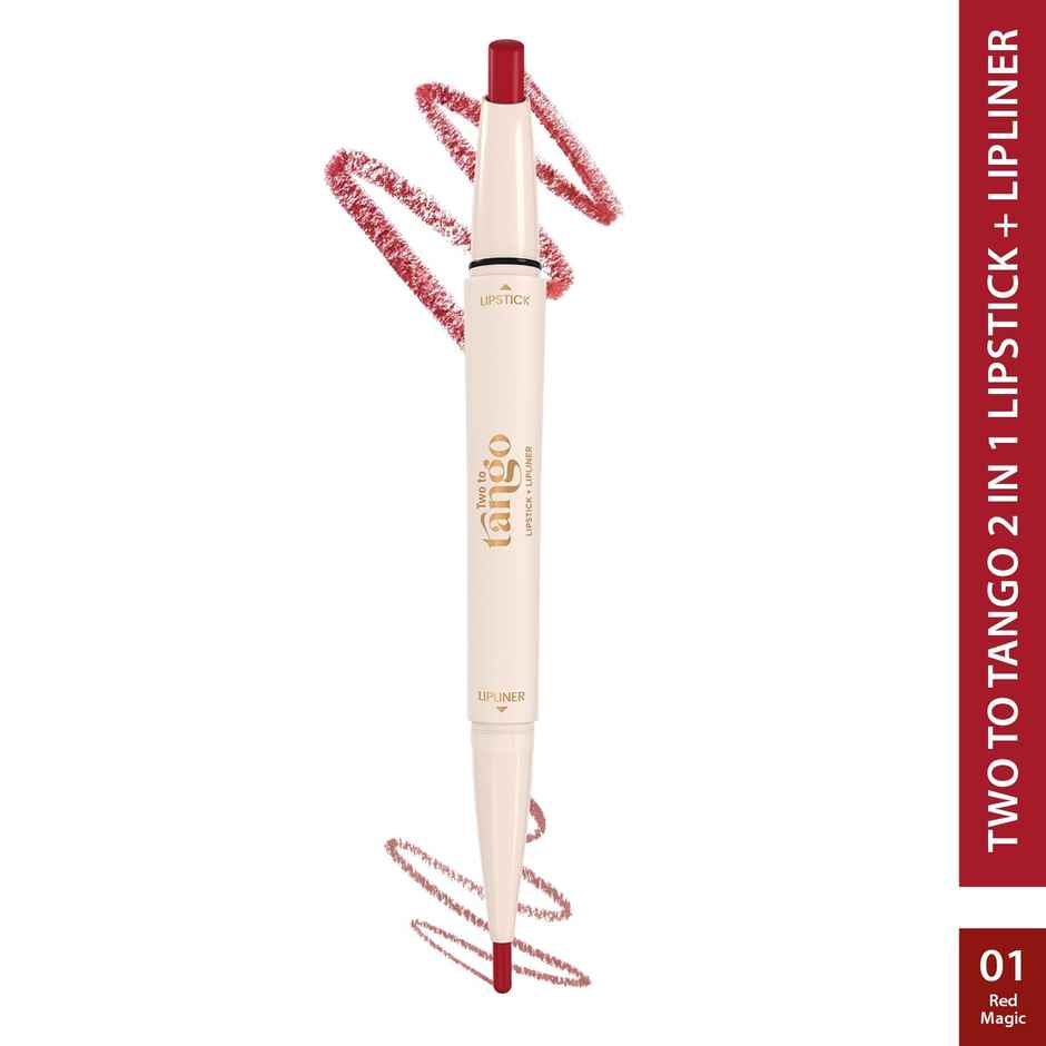 Glam21 Two To Tango Lip Liner + Lipstick Duo | Non-Transfer | Creamy Matte Finish | Red Magic-01