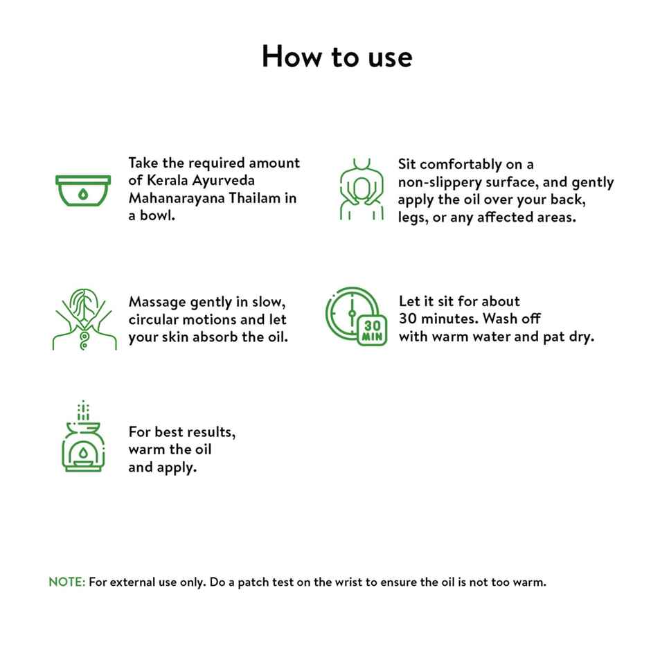 Kerala Ayurveda Mahanarayana Thailam | Ayurvedic Body Massage Oil for Full Body Relaxation