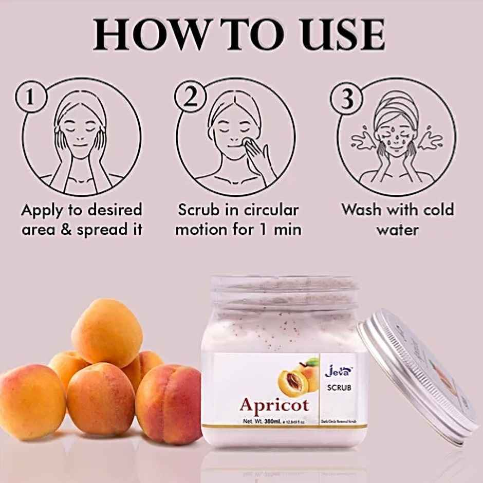 Jeva Apricot Body Scrub - Exfoliating & Dark Spot Reducing Gel for Radiant Skin