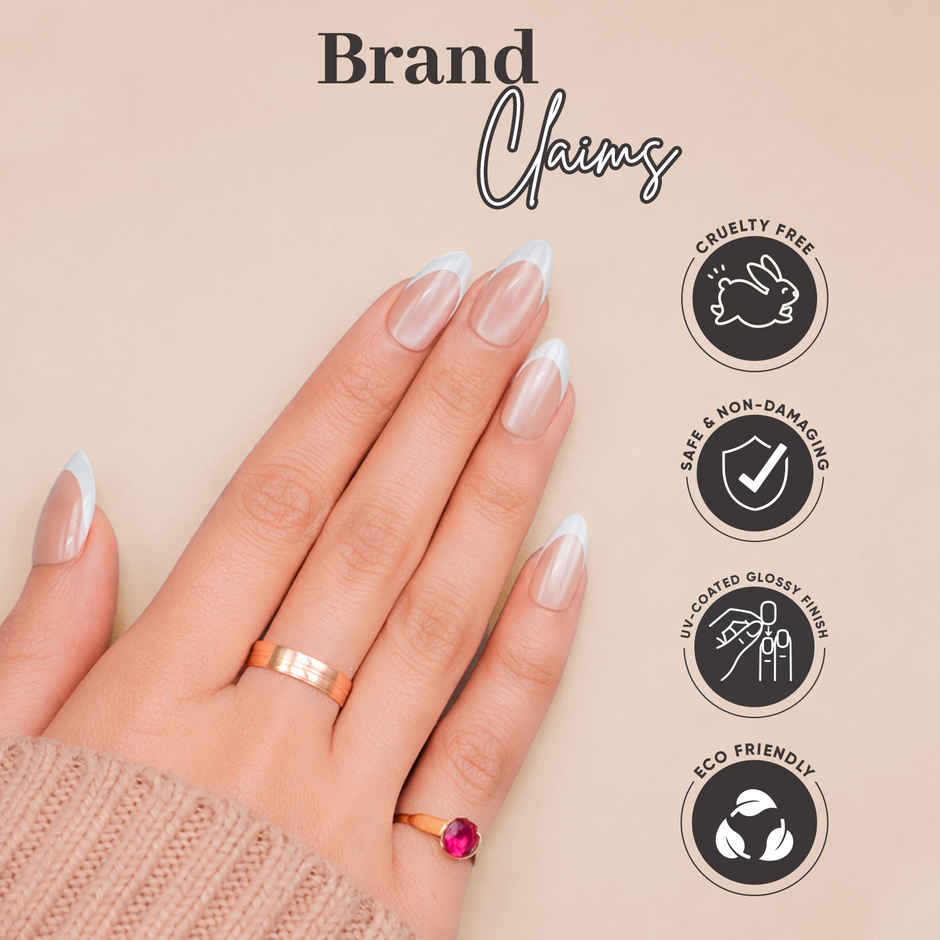 ENN Beauty Insta Nails Reusable UV Coated Press On Kit Mocha Melt Medium Almond