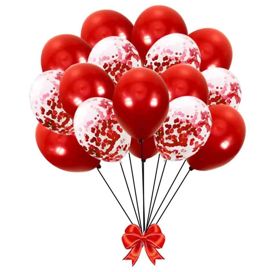 Rubber Red Balloons for Decoration | Pack of 10 | Party Propz