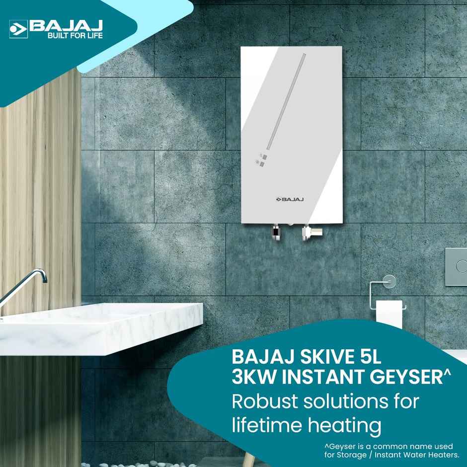 Bajaj Shield Series Skive Plus 5 Litre Instant Water Heater Geyser For Home