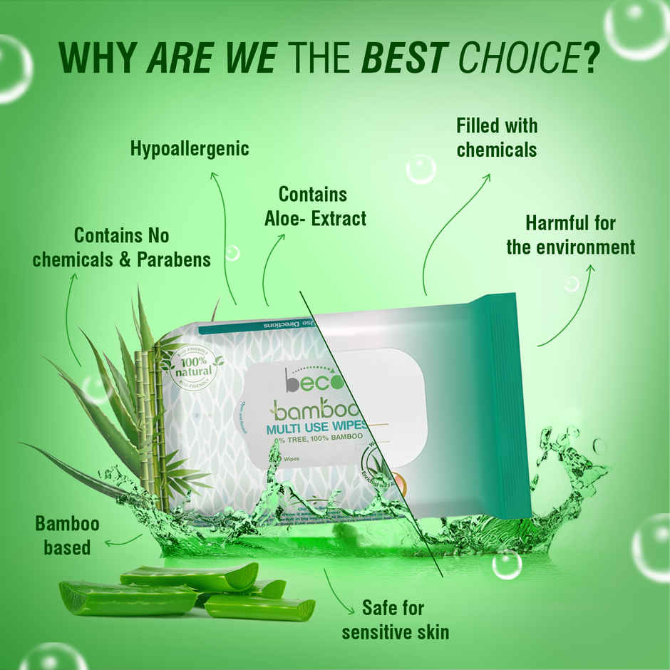 Beco Adult and Baby Wet Wipes - Bamboo & Aloe Vera