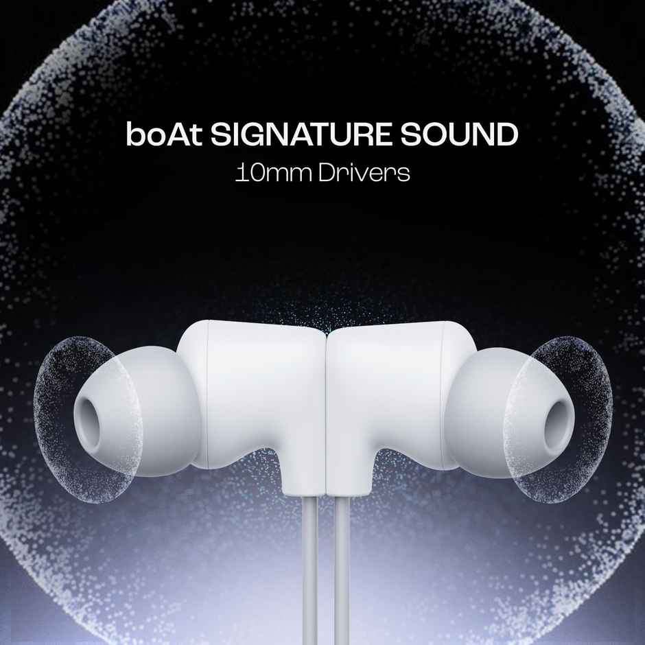 boAt Rockerz Trinity BT Neckband w/ 150H Playtime, Crystal Bionic Sound & ASAP Charge (Kutch White)