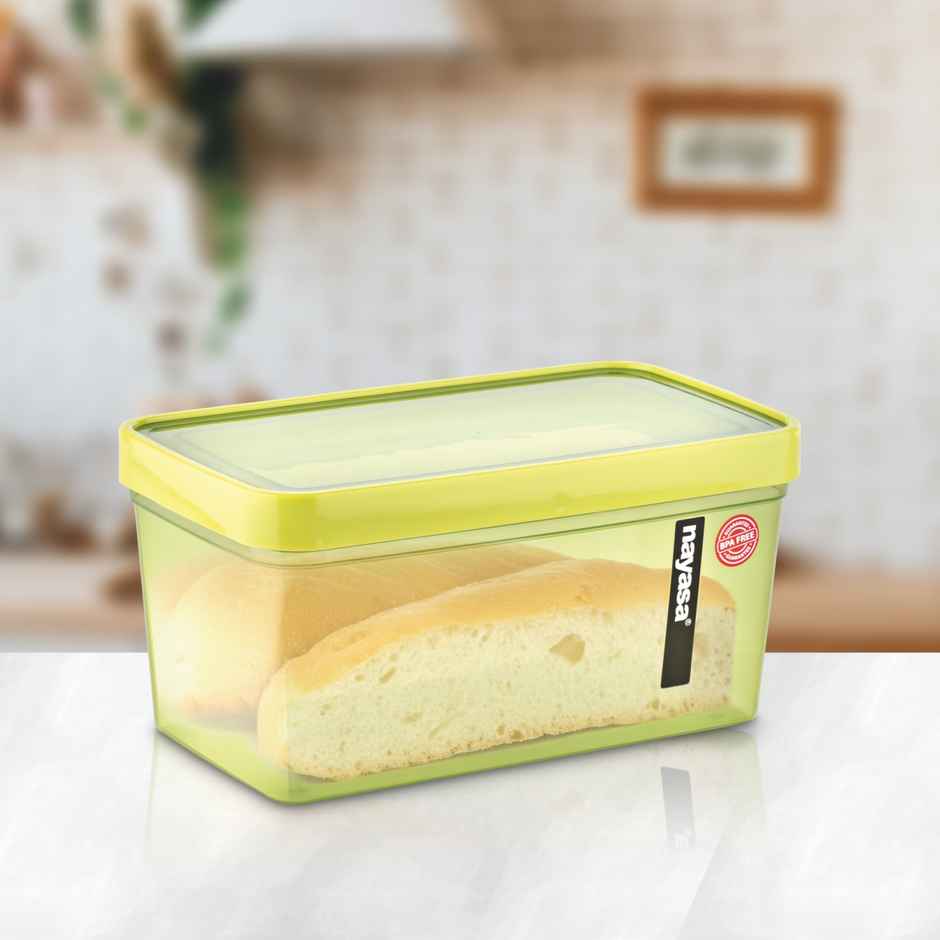 NAYASA Fusion Bread Box Small | Bpa Free & Food Grade | Microwave Safe Container | Green
