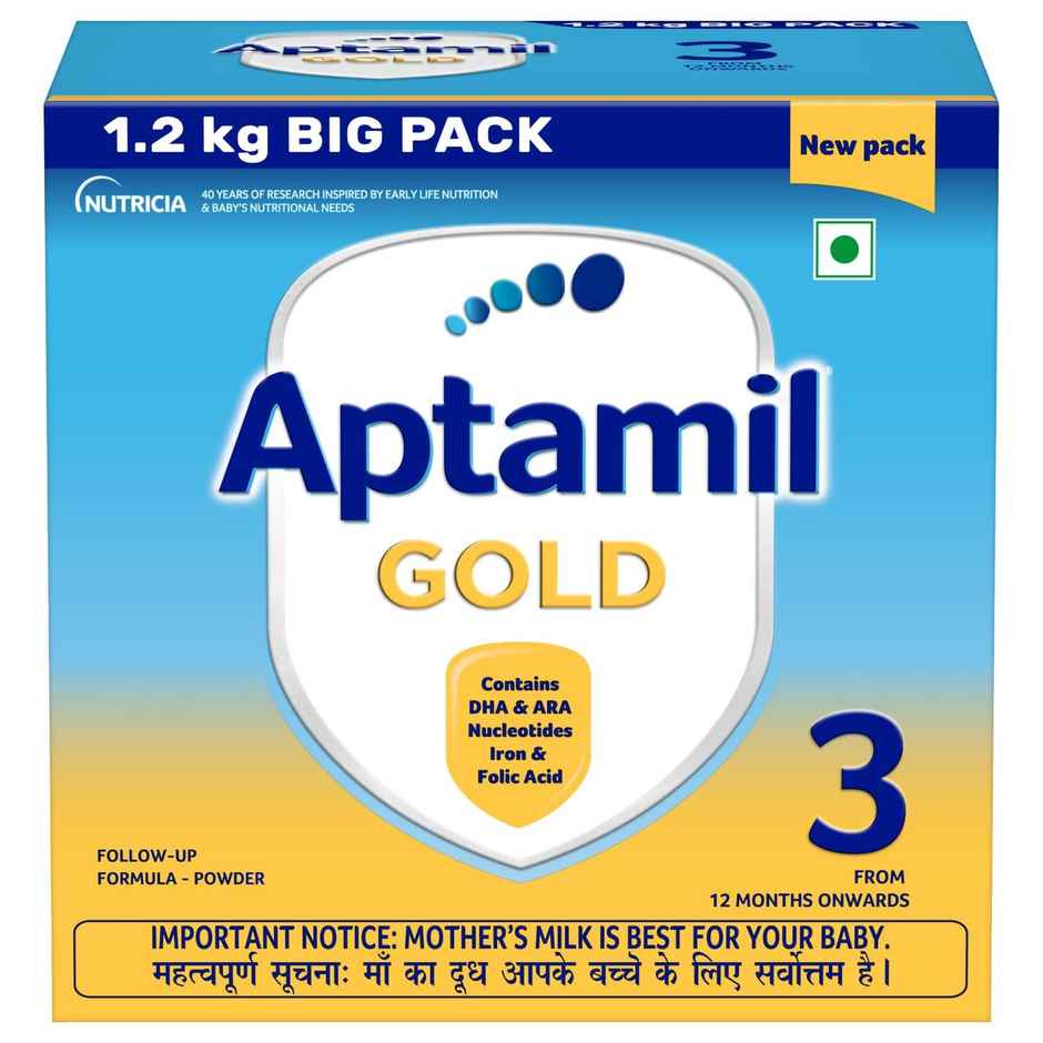 Aptamil Gold Infant Formula Milk Powder For Babies - Stage 3 | 12-24 Months | 1.2 Kgs - Large Pack