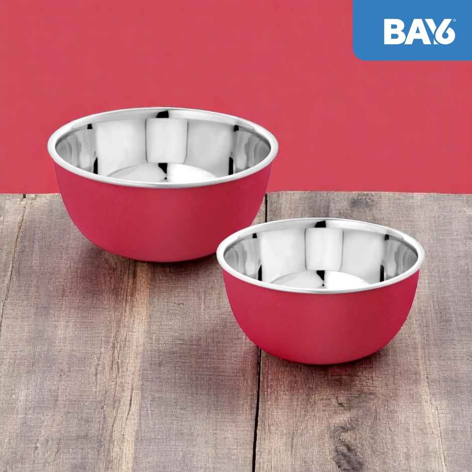 BAY6 Steel Microwave-Safe Bowl Set - (2pc) - (800ml + 1000ml)