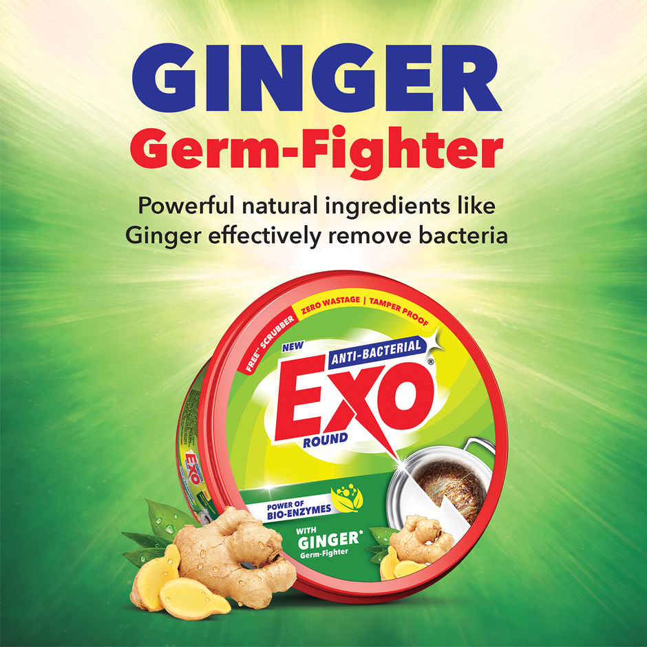 Exo Touch & Shine Round Ginger Twist Dishwash Bar | Anti Bacterial | Tub