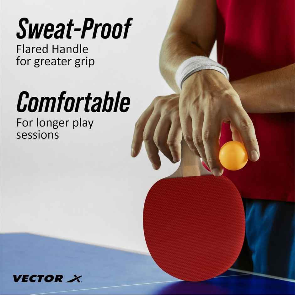 Vector X Cyber Table Tennis Playset (2 Bats + 3 Balls + 1 Net) | Multicolor