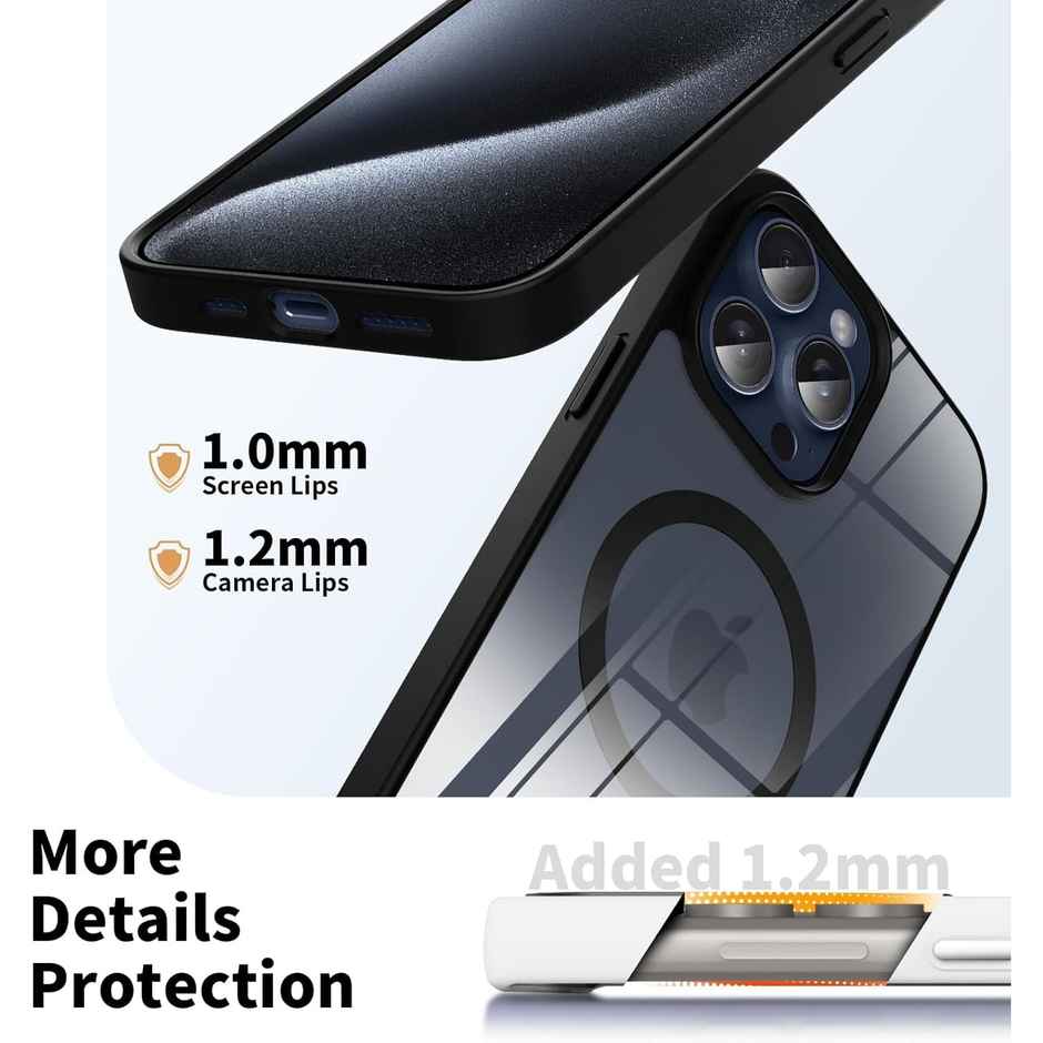 ExpressB For iPhone 15 Pro Case Thin Matte Anti-Scratch For Magsafe Shockproof Protection -Black