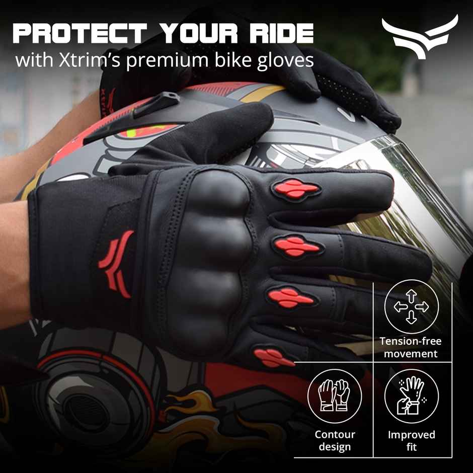 Xtrim Bike Riding Gloves (Black & Red, Large)