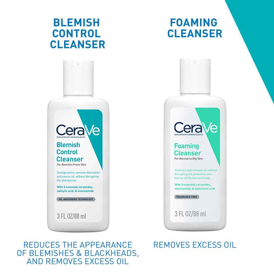 Cerave Blemish Control Cleanser With 2% Salicylic Acid & Niacinamide For Acne-Prone Skin