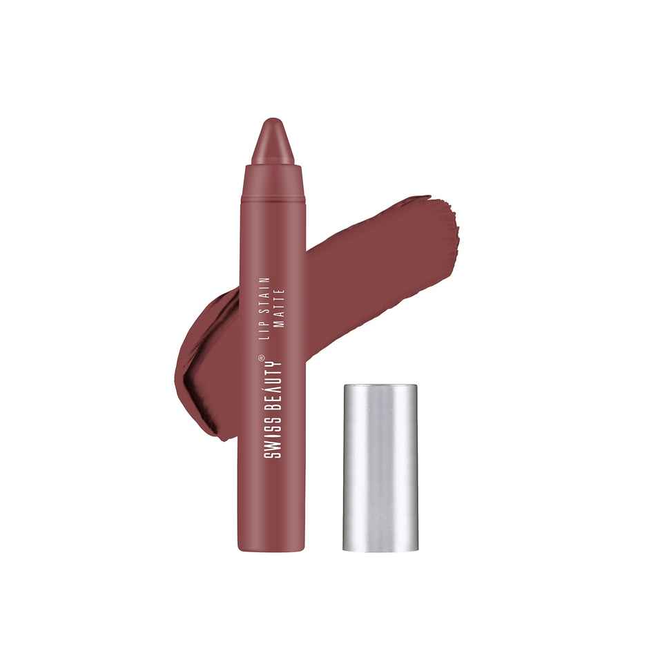 Swiss Beauty Lip Stain Matte Lipstick - 203 Hazelnut
