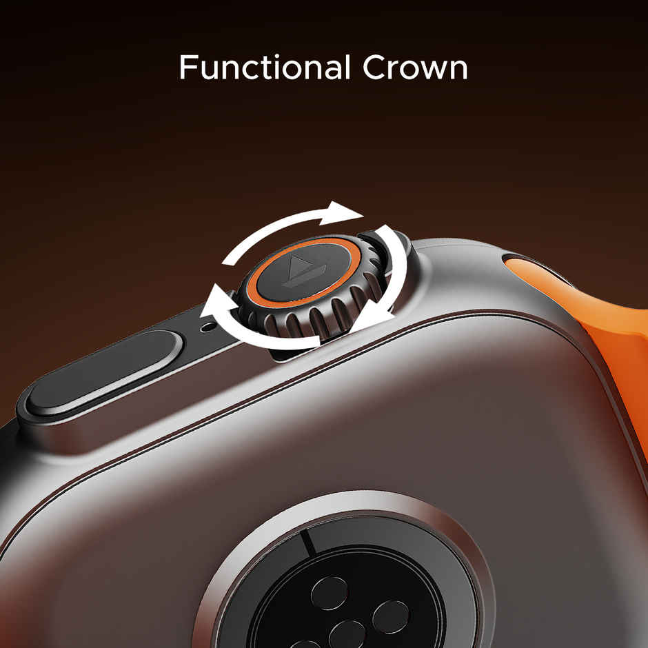 boAt Wave Aura Smartwatch | 1.96" Display, 100+ Sports Modes, Functional Crown, BT Calling - Royal Orange