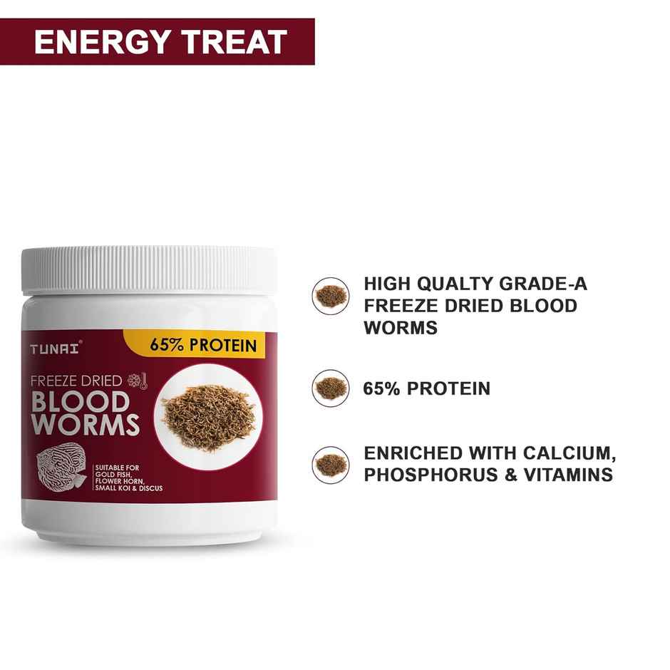 Tunai Freeze Dried Blood Worms