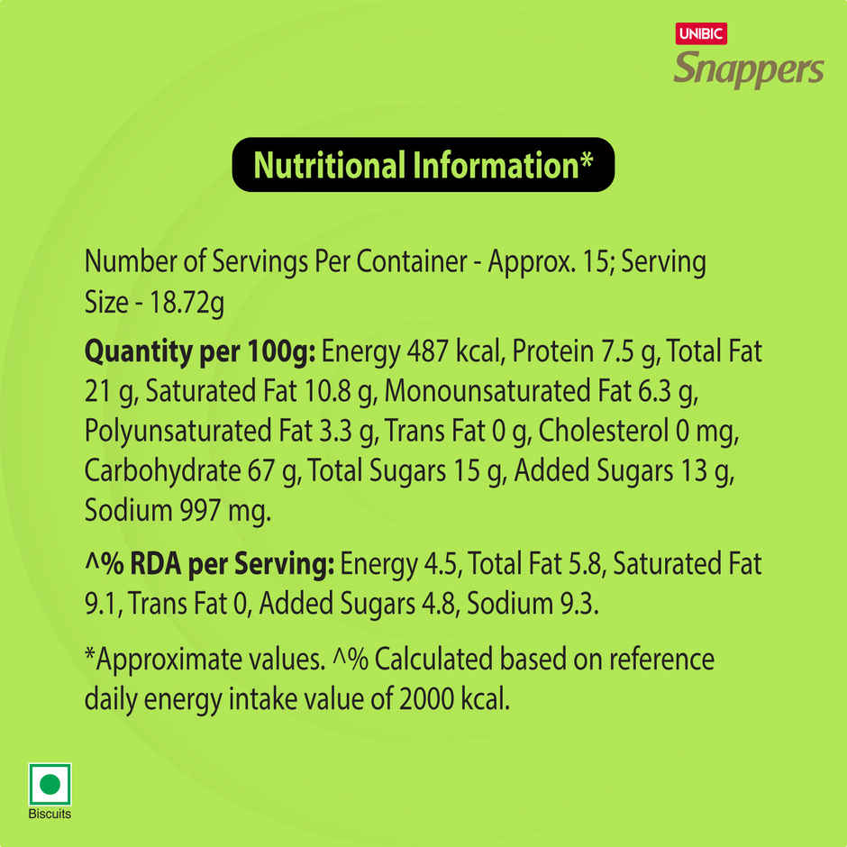 UNIBIC Snapper Cream And Onion Flavoured Crackers | Cholesterol-Free And Trans Fat-Free Combo
