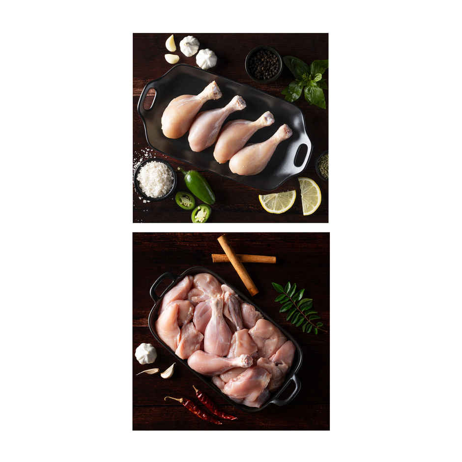 Relish Chicken Curry Cut Without Skin(450 g) & Relish Chicken Drumstick(4pcs) Combo