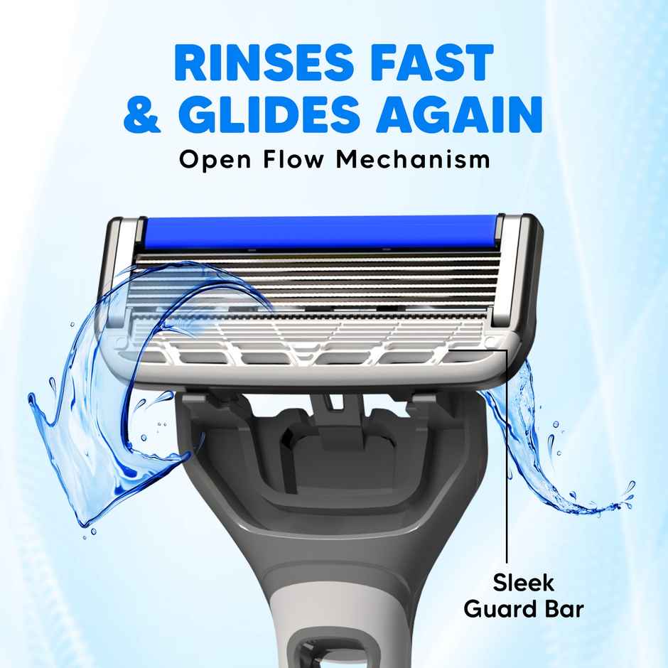 LetsShave Pro 6 Portable Razor for Men | World's First 6-Blade Shaving Razor